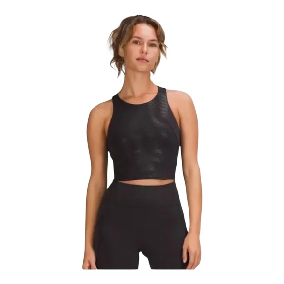 LULULEMON BLACK Invigorate Racerback Training Tank Top Removable Pads size L(12) - Picture 2 of 16
